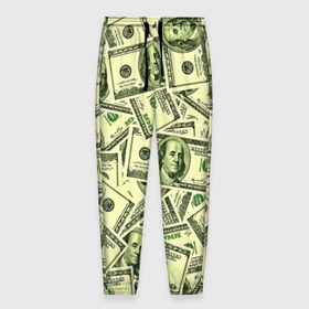 Мужские брюки 3D с принтом Benjamin Franklin в Тюмени, 100% полиэстер | манжеты по низу, эластичный пояс регулируется шнурком, по бокам два кармана без застежек, внутренняя часть кармана из мелкой сетки | 3d | benjamin franklin | америка | богатство | валюта | денежные купюры | деньги | доллар | зеленые | сша | текстуры