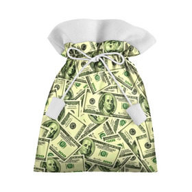 Подарочный 3D мешок с принтом Benjamin Franklin в Тюмени, 100% полиэстер | Размер: 29*39 см | 3d | benjamin franklin | америка | богатство | валюта | денежные купюры | деньги | доллар | зеленые | сша | текстуры