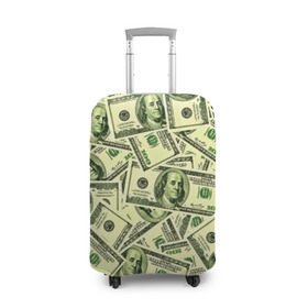 Чехол для чемодана 3D с принтом Benjamin Franklin в Тюмени, 86% полиэфир, 14% спандекс | двустороннее нанесение принта, прорези для ручек и колес | 3d | benjamin franklin | америка | богатство | валюта | денежные купюры | деньги | доллар | зеленые | сша | текстуры