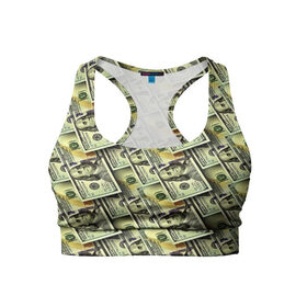 Женский спортивный топ 3D с принтом Деньги в Тюмени, 82% полиэстер, 18% спандекс Ткань безопасна для здоровья, позволяет коже дышать, не мнется и не растягивается |  | 3d | benjamin franklin | америка | богатство | валюта | денежные купюры | деньги | доллар | зеленые | сша | текстуры