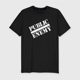 Мужская футболка премиум с принтом Враг в Тюмени, 92% хлопок, 8% лайкра | приталенный силуэт, круглый вырез ворота, длина до линии бедра, короткий рукав | public enemy