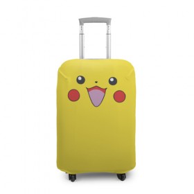 Чехол для чемодана 3D с принтом Pikachu в Тюмени, 86% полиэфир, 14% спандекс | двустороннее нанесение принта, прорези для ручек и колес | 
