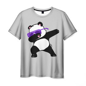 Мужская футболка 3D с принтом Panda в Тюмени, 100% полиэфир | прямой крой, круглый вырез горловины, длина до линии бедер | Тематика изображения на принте: panda dab | животные | панда