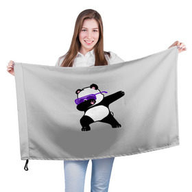 Флаг 3D с принтом Panda в Тюмени, 100% полиэстер | плотность ткани — 95 г/м2, размер — 67 х 109 см. Принт наносится с одной стороны | panda dab | животные | панда