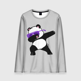Мужской лонгслив 3D с принтом Panda в Тюмени, 100% полиэстер | длинные рукава, круглый вырез горловины, полуприлегающий силуэт | Тематика изображения на принте: panda dab | животные | панда