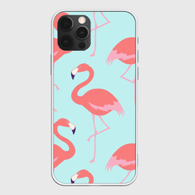 Чехол для iPhone 12 Pro Max с принтом Flamingos pattern в Тюмени, Силикон |  | animals | beautiful | bird | birds | birdy | blue | color | flamingo | nature | wild | белое | голубое | животные | красивое | красота | милое | природа | птица | птицы | птичка | птички | синее | фламинго | цвет | яркое