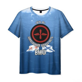 Мужская футболка 3D с принтом БЧ-6 Авиационная в Тюмени, 100% полиэфир | прямой крой, круглый вырез горловины, длина до линии бедер | Тематика изображения на принте: авиация | бч6 | палубная авиация | флот | фмф
