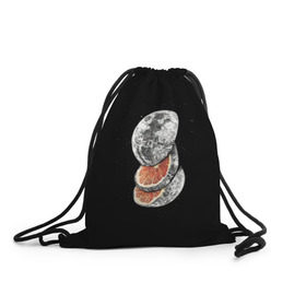 Рюкзак-мешок 3D с принтом Луна дольками в Тюмени, 100% полиэстер | плотность ткани — 200 г/м2, размер — 35 х 45 см; лямки — толстые шнурки, застежка на шнуровке, без карманов и подкладки | апельсин | грейпфрут | ломтики | цитрус