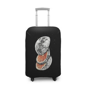 Чехол для чемодана 3D с принтом Луна дольками в Тюмени, 86% полиэфир, 14% спандекс | двустороннее нанесение принта, прорези для ручек и колес | апельсин | грейпфрут | ломтики | цитрус