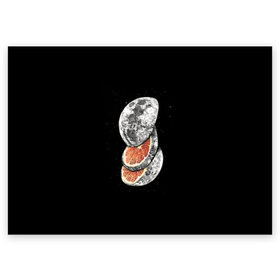Поздравительная открытка с принтом Луна дольками в Тюмени, 100% бумага | плотность бумаги 280 г/м2, матовая, на обратной стороне линовка и место для марки
 | Тематика изображения на принте: апельсин | грейпфрут | ломтики | цитрус