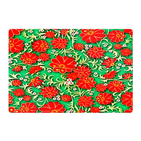 Магнитный плакат 3Х2 с принтом Узор из цветов в Тюмени, Полимерный материал с магнитным слоем | 6 деталей размером 9*9 см | 3d | арт | астры | красные | ромашки | узор | цветы