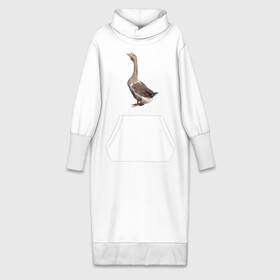 Платье удлиненное хлопок с принтом Gus power в Тюмени,  |  | белый | гуси | животные | птицы
