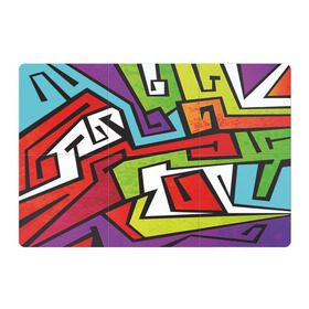 Магнитный плакат 3Х2 с принтом Цветные граффити в Тюмени, Полимерный материал с магнитным слоем | 6 деталей размером 9*9 см | арт | белый | граффити | жёлтый | зелёный | искусство | красный | лучшее | новинки | полосы | популярное | синий | узоры | фиолетовый | цвет | цветные граффити
