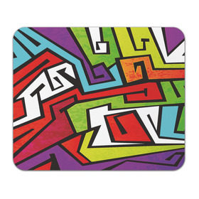 Коврик прямоугольный с принтом Цветные граффити в Тюмени, натуральный каучук | размер 230 х 185 мм; запечатка лицевой стороны | арт | белый | граффити | жёлтый | зелёный | искусство | красный | лучшее | новинки | полосы | популярное | синий | узоры | фиолетовый | цвет | цветные граффити