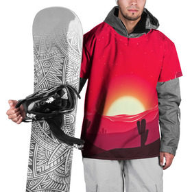Накидка на куртку 3D с принтом Gorgeous sunset в Тюмени, 100% полиэстер |  | 3d | арт | дикий запад | закат | кактус | природа | солнце