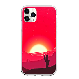 Чехол для iPhone 11 Pro матовый с принтом Gorgeous sunset в Тюмени, Силикон |  | 3d | арт | дикий запад | закат | кактус | природа | солнце