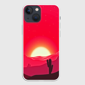 Чехол для iPhone 13 mini с принтом Gorgeous sunset в Тюмени,  |  | Тематика изображения на принте: 3d | арт | дикий запад | закат | кактус | природа | солнце