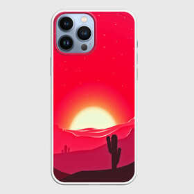 Чехол для iPhone 13 Pro Max с принтом Gorgeous sunset в Тюмени,  |  | Тематика изображения на принте: 3d | арт | дикий запад | закат | кактус | природа | солнце