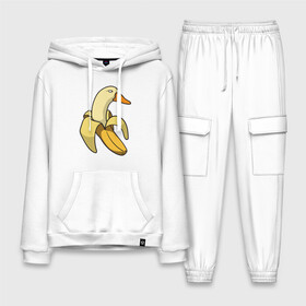 Мужской костюм хлопок с толстовкой с принтом утка банан в Тюмени,  |  | banana | duck | meme | банан | мем | утка