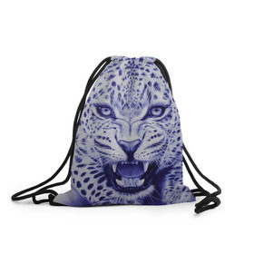 Рюкзак-мешок 3D с принтом Леопард в Тюмени, 100% полиэстер | плотность ткани — 200 г/м2, размер — 35 х 45 см; лямки — толстые шнурки, застежка на шнуровке, без карманов и подкладки | арт | гепард | дикая кошка | зверь | искусство | кошка | леопард | хищник