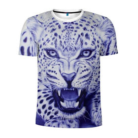 Мужская футболка 3D спортивная с принтом Леопард в Тюмени, 100% полиэстер с улучшенными характеристиками | приталенный силуэт, круглая горловина, широкие плечи, сужается к линии бедра | арт | гепард | дикая кошка | зверь | искусство | кошка | леопард | хищник