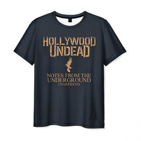 Мужская футболка 3D с принтом Hollywood Undead в Тюмени, 100% полиэфир | прямой крой, круглый вырез горловины, длина до линии бедер | hollywood undead | голливудская нежить