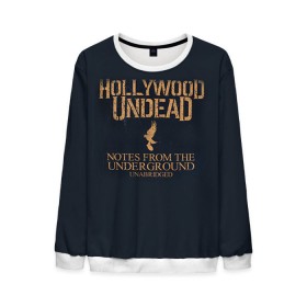 Мужской свитшот 3D с принтом Hollywood Undead в Тюмени, 100% полиэстер с мягким внутренним слоем | круглый вырез горловины, мягкая резинка на манжетах и поясе, свободная посадка по фигуре | hollywood undead | голливудская нежить