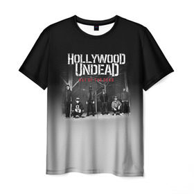 Мужская футболка 3D с принтом Hollywood Undead 3 в Тюмени, 100% полиэфир | прямой крой, круглый вырез горловины, длина до линии бедер | hollywood undead | голливудская нежить