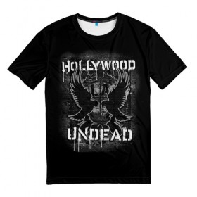 Мужская футболка 3D с принтом Hollywood Undead 10 в Тюмени, 100% полиэфир | прямой крой, круглый вырез горловины, длина до линии бедер | hollywood undead | голливудская нежить