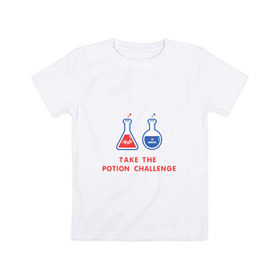 Детская футболка хлопок с принтом Волшебное зелье в Тюмени, 100% хлопок | круглый вырез горловины, полуприлегающий силуэт, длина до линии бедер | coca cola | health | mana | pepsi | potion | зелье