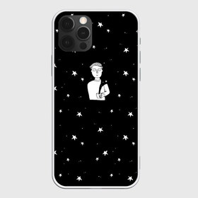 Чехол для iPhone 12 Pro Max с принтом Чай Космос в Тюмени, Силикон |  | звезды | корабль | космонавт | кофе | мужчина | небо | ночь | парень | черно белый | эмоции