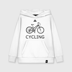 Детская толстовка хлопок с принтом I love cycling в Тюмени, 100% хлопок | Круглый горловой вырез, эластичные манжеты, пояс, капюшен | bicycle | bike | bmx | cycling | enjoy | i | like | love | moto | ride | rider | sport | байк | велик | вело | велосипед | велосипедист | ездить | зож | катать | кататься | лето | спорт | спортсмен
