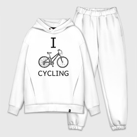 Мужской костюм хлопок OVERSIZE с принтом I love cycling в Тюмени,  |  | bicycle | bike | bmx | cycling | enjoy | i | like | love | moto | ride | rider | sport | байк | велик | вело | велосипед | велосипедист | ездить | зож | катать | кататься | лето | спорт | спортсмен