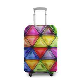 Чехол для чемодана 3D с принтом Rhombuses в Тюмени, 86% полиэфир, 14% спандекс | двустороннее нанесение принта, прорези для ручек и колес | art | beautiful | blue | color | cute | fugures | geometry | green | mosaic | orange | original | pattern | pink | purple | red | rhombuses | yellow | красивое | красное | красный | красота | милое | цвет | яркое