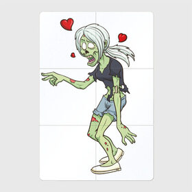 Магнитный плакат 2Х3 с принтом Zombie love в Тюмени, Полимерный материал с магнитным слоем | 6 деталей размером 9*9 см | Тематика изображения на принте: heart | love | zombie | зомби | любовь | сердце