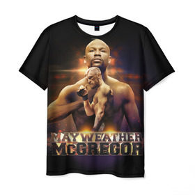 Мужская футболка 3D с принтом Mayweather vs McGregor в Тюмени, 100% полиэфир | прямой крой, круглый вырез горловины, длина до линии бедер | конор макгрегор | флойд мейвезер