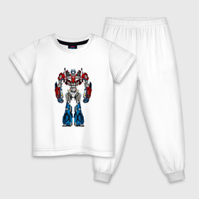 Детская пижама хлопок с принтом Оптимус Прайм в Тюмени, 100% хлопок |  брюки и футболка прямого кроя, без карманов, на брюках мягкая резинка на поясе и по низу штанин
 | autobot | robot | transformers | автобот | кибертрон | оптимус | прайм | робот