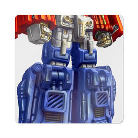 Магнит виниловый Квадрат с принтом Оптимус Прайм в Тюмени, полимерный материал с магнитным слоем | размер 9*9 см, закругленные углы | autobot | robot | transformers | автобот | кибертрон | оптимус | прайм | робот