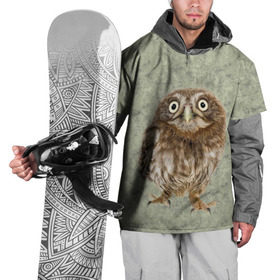 Накидка на куртку 3D с принтом Удивленная сова в Тюмени, 100% полиэстер |  | Тематика изображения на принте: орнамент | сова