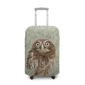 Чехол для чемодана 3D с принтом Удивленная сова в Тюмени, 86% полиэфир, 14% спандекс | двустороннее нанесение принта, прорези для ручек и колес | орнамент | сова