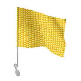 Флаг для автомобиля с принтом Сладкая вареная кукуруза в Тюмени, 100% полиэстер | Размер: 30*21 см | Тематика изображения на принте: еда | кукуруза