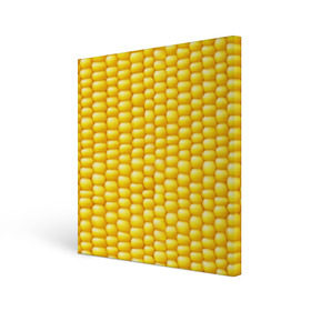 Холст квадратный с принтом Сладкая вареная кукуруза в Тюмени, 100% ПВХ |  | еда | кукуруза