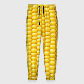 Мужские брюки 3D с принтом Сладкая вареная кукуруза в Тюмени, 100% полиэстер | манжеты по низу, эластичный пояс регулируется шнурком, по бокам два кармана без застежек, внутренняя часть кармана из мелкой сетки | еда | кукуруза