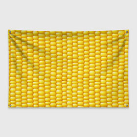 Флаг-баннер с принтом Сладкая вареная кукуруза в Тюмени, 100% полиэстер | размер 67 х 109 см, плотность ткани — 95 г/м2; по краям флага есть четыре люверса для крепления | еда | кукуруза