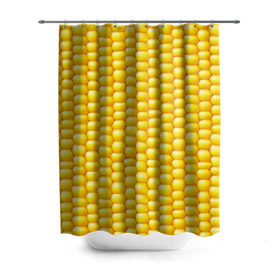Штора 3D для ванной с принтом Сладкая вареная кукуруза в Тюмени, 100% полиэстер | плотность материала — 100 г/м2. Стандартный размер — 146 см х 180 см. По верхнему краю — пластиковые люверсы для креплений. В комплекте 10 пластиковых колец | Тематика изображения на принте: еда | кукуруза
