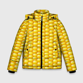 Зимняя куртка для мальчиков 3D с принтом Сладкая вареная кукуруза в Тюмени, ткань верха — 100% полиэстер; подклад — 100% полиэстер, утеплитель — 100% полиэстер | длина ниже бедра, удлиненная спинка, воротник стойка и отстегивающийся капюшон. Есть боковые карманы с листочкой на кнопках, утяжки по низу изделия и внутренний карман на молнии. 

Предусмотрены светоотражающий принт на спинке, радужный светоотражающий элемент на пуллере молнии и на резинке для утяжки | еда | кукуруза