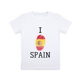 Детская футболка хлопок с принтом Отпечаток испании в Тюмени, 100% хлопок | круглый вырез горловины, полуприлегающий силуэт, длина до линии бедер | 