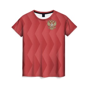 Женская футболка 3D с принтом Сборная России в Тюмени, 100% полиэфир ( синтетическое хлопкоподобное полотно) | прямой крой, круглый вырез горловины, длина до линии бедер | 2017 |   | конфедераций | кубок | россия | сборная