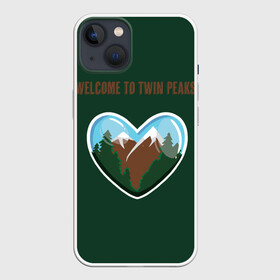 Чехол для iPhone 13 с принтом Добро пожаловать в Твин Пикс в Тюмени,  |  | Тематика изображения на принте: twin peaks | welcome | агент купер | горы | дэвид линч | совы не то чем кажутся | сосны | чертовски хороший кофе