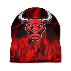 Шапка 3D с принтом Angry bull в Тюмени, 100% полиэстер | универсальный размер, печать по всей поверхности изделия | Тематика изображения на принте: 3d | angry bull | in fire | бык | в огне | дым | животные | мощь | огненный | огонь | пламя | пожар | сила | стихия